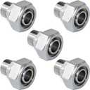 5PCS 3/4" Straight Fittings, 3/4" Piping x 3/4" Male NPT Adapter Fittings, Seal Tape Needed, Brass-Nickel Plated, 5PCSS for Garage Shop Compressed Air Line Piping System Kit