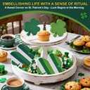 2 x St Patrick's Day Decorations 4 Pcs Shamrock Wooden Signs Centerpieces for Table Tiered Tray Decor, Green Irish Shamrock Lucky Sign Themed Decor for Saint Patty's Party Home Farmhouse