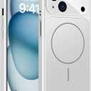 TOBOVON for iPhone 15 Case with Camera Lens Protector, Compatible with MagSafe, Slim Matte Magnetic Shockproof Phone Cover for iPhone 15, Silver