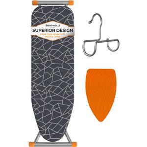 Bartnelli Ironing Board | Space-Saving and Ultimate Iron Board Experience 13x43 | Reinforced Steel Legs, Adjustable Height, 4-Layer Padding, Patent Folding System (BIBT-2110)