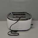 MELLERHOME Retro Toaster 2 Slice, 7 Browning Levels, 3 Functions (Reheat, Defrost, Cancel), Removable Crumb Tray, Under Base Cord Storage, White Toaster Kitchen Appliances