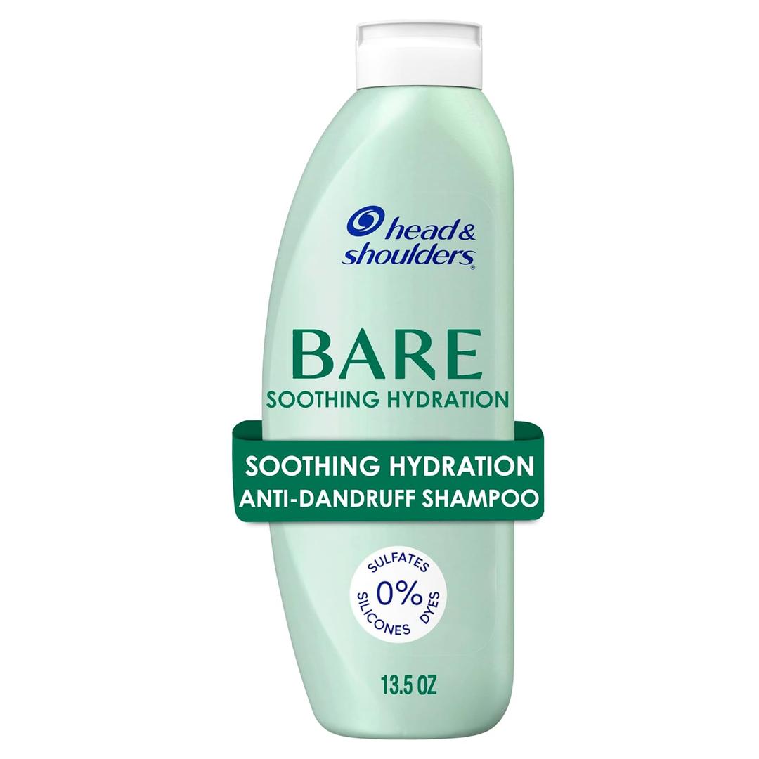 Head & Shoulders Anti-Dandruff Shampoo, BARE Soothing Hydration, 1% Pyrithione Zinc, Dry Scalp Relief, Free of Sulfates, Silicones, Dyes, 13.5 fl oz