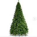 9 ft. Unlit PVC Slim Pencil Artificial Christmas Tree with Solid Metal Legs in Green