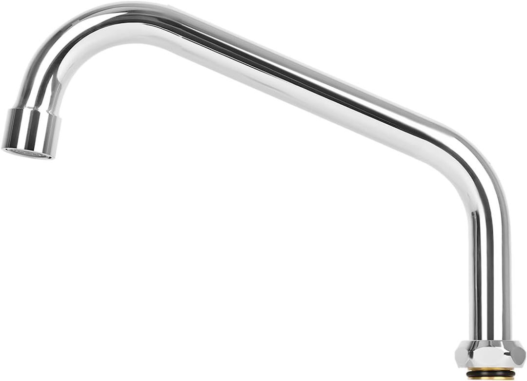8 Inch Commercial Faucet Spout Replacement with 2.2 GPM Aerator Fits for All T&S Faucets, 360 Stainless Steel Faucet Swivel Spout for Home Kitchen Sink, Chrome Finish