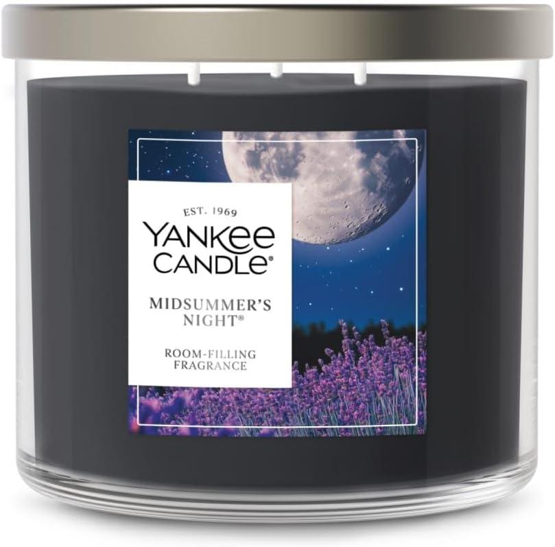 Yankee Candle Mid Summer's Night Scented Candle, 14.5oz 3-Wick Candle Jar with up to 40 Hours Burn Time, Giftable (Black)