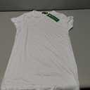 Women's Crewneck Slim Fitted Short Sleeve T-Shirt Stretchy Bodycon Basic Tee Tops (XS, White)