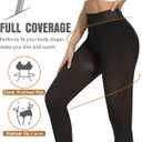 RISSCAN Fleece Lined Tights for Women Warm Control Top Pantyhose High Waist Thermal leggings Stirrup Footed Tights (XL)