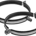 Vent Systems 8" Inch Pack of 2 - Pipe Clamp with Rubber Gasket - Galvanized Steel Clamp - Pipe Hanger for Vent Duct Connection to the Wall or Ceiling - Mounting Bracket Clamp for 8" Ducting