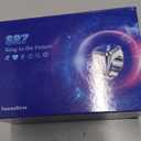 Smart Ring with Sleep Tracker, Heart Rate/Blood Pressure/Blood Oxygen Monitor, Pedometer, Exercise Meters, for iPhone & Android Size 10#, Dia 0.77 inches, Peri 2.44 inches (Silver with Blue) 