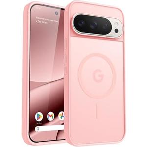 PuyaTeya for Google Pixel 10/10 pro Phone Case, Compatible with Magnetic, Military Grade Drop Protection Translucent Matte Shockproof Anti-Scratch Case for Pixel 10/10 pro (Pink)