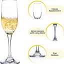 SHYRC Glass Champagne Flutes Set of 16, 6oz Classic Champagne Glasses, Sparkling Wine Glass, Champagne Flutes with Long Stem for Party, Wedding and Home - Clear