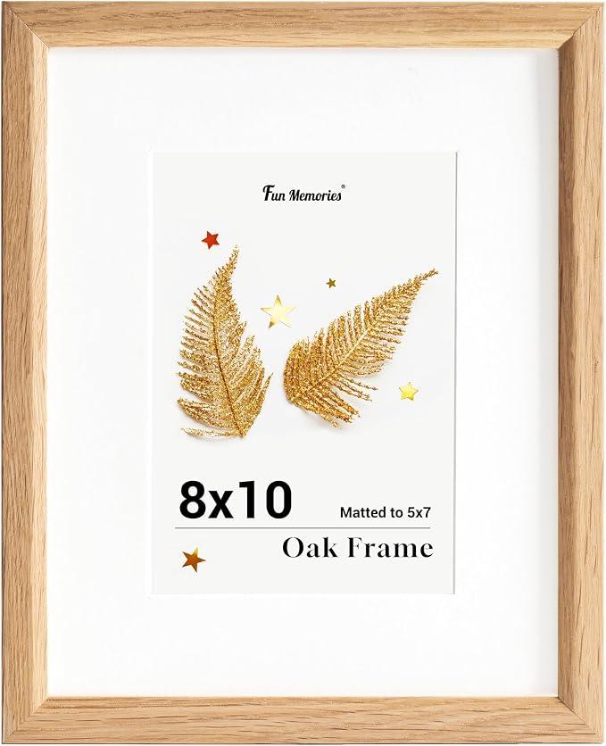 Fun Memories 26x32 Oak Picture Frame for Wall, 26x32 Frame with Matted to 22x28, Solid Wood Picture Frames for Wall Art Photo and Prints (Natural, 1 Pack)