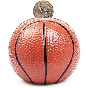 Ceramic Large Basketball Piggy Bank for Boys, Sports Coin Bank, Bedroom Decor Money Box - L