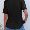 Dokotoo V Neck T Shirts for Women Spring Summer Tops Dressy Casual Blouses Basic Tees (Black, M)