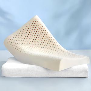 Latex Pillow, Low-Profile Natural Latex Cervical Pillow for Neck Pain Relief | Ergonomic Support for Back & Stomach Sleepers,Designed specifically for People with Low Pillows.