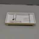 Minimalist Sink Caddy, Rustproof Sponge Holder for Kitchen Sink with 304 Stainless-Steel Brush Holder, Countertop Rack Organizer with Raised Ridges & Silicone Drain Tube (Pastel Yellow, Large)