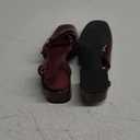 Coutgo Womens Mary Jane Chunky Low Heels Slingback Pumps Closed Square Toe Wedding Dress Shoes (9, Dark Red)