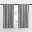 NICETOWN Window Curtains for Bedroom - Home Decoration Thermal Insulated Rod Pocket Blackout Blinds & Drapes for Small Windows (Silver Grey, 2 Panels, W42 x L45 -Inch)