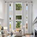 Extra Long Curtains, Room Darkening Grommet High Ceiling Drapes, 2 Story Curtains for Living Room and Loft(1 Panel, White, 52"x216")