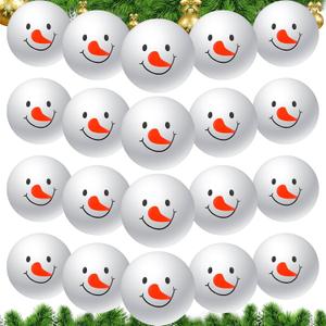 Kasyat 20 Pcs Snowman Stress Ball Snowmen Stress Relief Christmas Party Favors for Bag Filler Stocking Stuffers Gifts Suitable for Ages 3+(Classic,2.48 Inch)