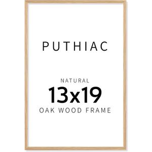 puthiac 13x19 Oak Wood Picture Frame - 13"x19" Poster Frames for Wall, 13x19 Picture Frames for Wall, 13 x 19 Picture Frames, 13 x 19 Frames for Wall, (1 Pack, Beige)
