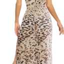 Women Gatsby Vintage Flapper Maxi Dress Halter Tassel Hem Gowns with Slit (S)
