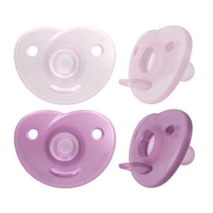 Philips AVENT Soothie Heart Pacifier, 0-3 Months, Pink/Light Pink, 4 Pack, SCF099/42