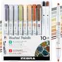 Zebra Pen Mildliner Dual-Tip Highlighters and 2 CLiCKART Markers, No Bleed, Ideal for Bible Highlighting, Journaling, Note-Taking and School Supplies, Neutral Vintage Ink Colors, 10-Pack (78601)