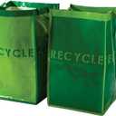 G.U.S. Recycle Bags for Home, Kitchen, Office | Waterproof, Durable, Easy to Wash, Reusable w/Extra Sturdy Handles | Made of recycled materials, 30L Capacity ea. | Set of 2