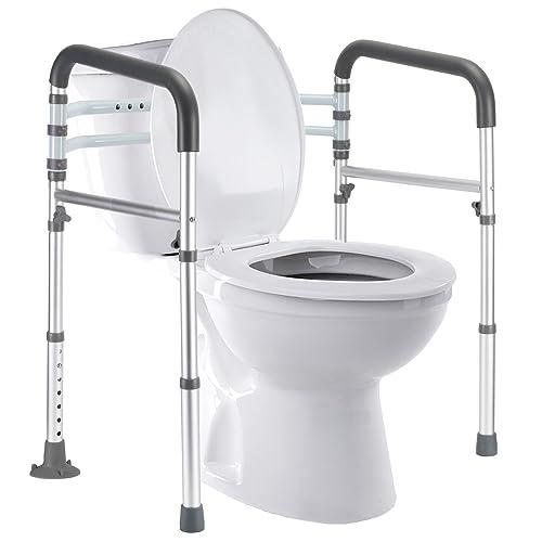 Lianjindun Toilet Safety Rails, Adjustable Toilet Frame for Elderly, Seniors, Handicap & Disabled, Foldable Handicap Toilet Handles Fit Any Toilets (300 LB)