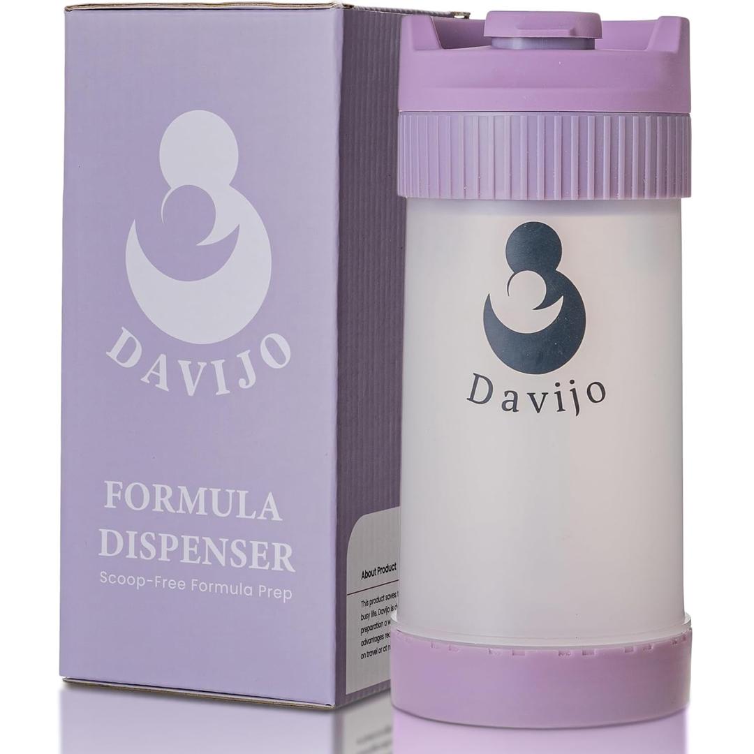 Formula Dispenser - Completely Replaces Hand Scooping - Fill The Desired Formula Portion with a Few clicks - Baby Formula Container - 10ounces Baby Milk Powder Storage - for Home & Travel (Purple)
