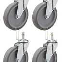 4" Caster Replacement for Rubbermaid Utility Carts | Set of 4 | Fits Series 4000, 3355-88, 3424-88