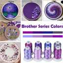 2 x Simthread Purple Embroidery Thread 8 Shades Compatible with Brother Colors, 550 Yards Each, 40WT Polyester, for Brother, Babylock, Janome, Singer & Other Machines, (Mix Sets)