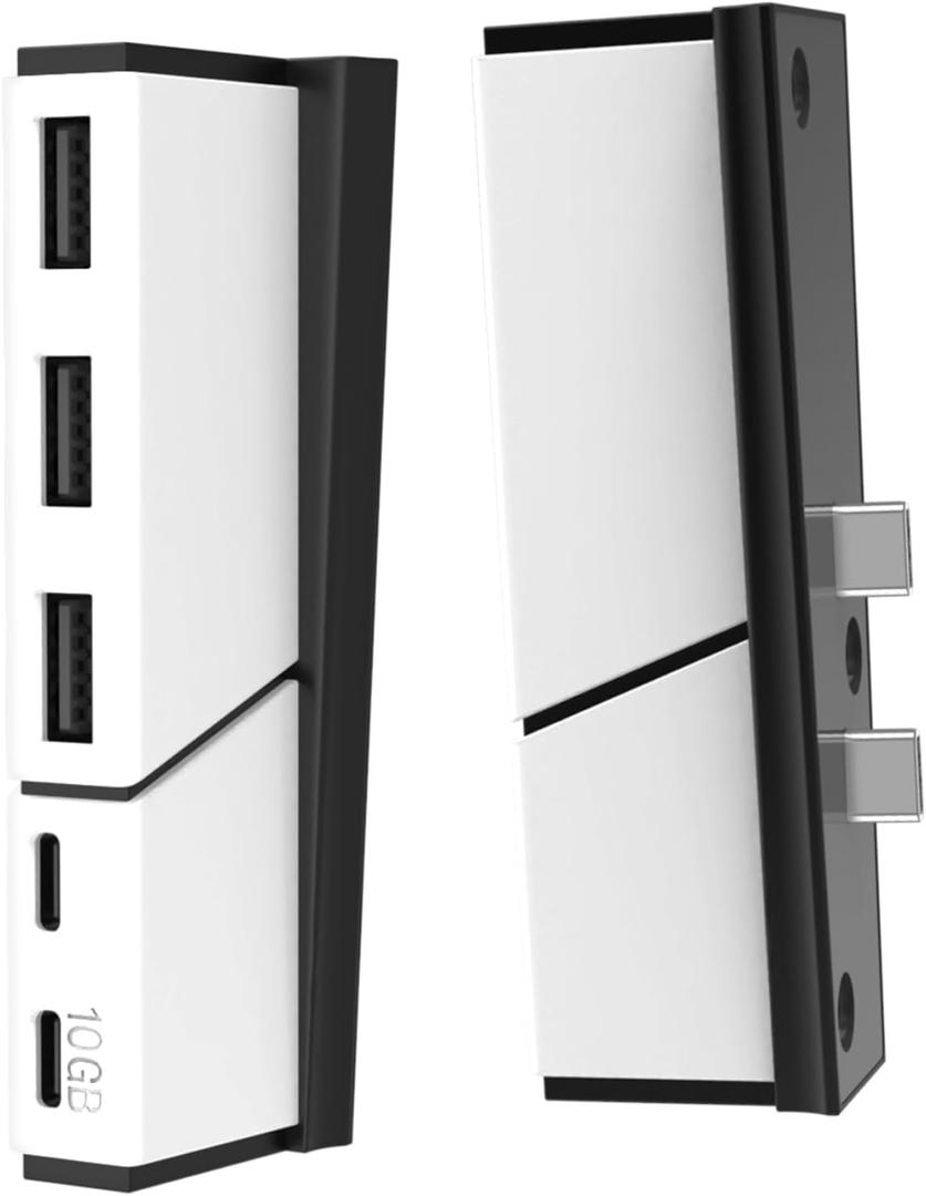 5 Ports USB Hub for PS5 and PS5 PRo Slim - High-Speed USB Port Extender Adapter with 3 USB + 2 Type-C Port for PS5/PS5 PRO Slim Console Disc & Digital Version