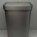 EKO Deluxe Mirage-T 50 Liter / 13.2 Gallon Touchless Rectangular Motion Sensor Trash Can, Matte Stainless Steel Finish