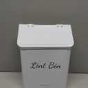 SUBEKYU Magnetic Lint Bin for Laundry Room, Wall Mounted Metal Lint Box Holder Trash Can with Lid for Dryer,Lint Basket for Laundry Room Organization,White