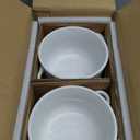 LE TAUCI Soup Bowls with Handles - 28 oz Lead-Free Ceramic French Onion Crocks, Oven and Microwave Safe, Heat-Resistant Design, Stackable, Dishwasher Safe, Set of 4, White