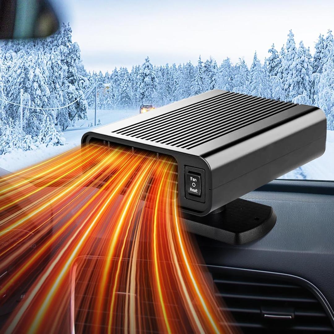 Car Heater,150W Portable Car Heater Defroster Fans, 2 in 1 Heating & Cooling Fast Heating Defrost Defogger with Plug in Cigarette Lighter, Window Defroster for Car, SUV, Jeeps, Trucks
