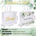 Set of 12 Greenery Eucalyptus Bridesmaid Tote Bags Large Reusable Bridal Shower Gift Bags with Handle for Wedding Bridal Shower Proposal Bachelorette Supplies 11.8 x 3.9 x 9.8 Inch