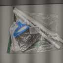 Amazon Basics Dustpan Broom Set with Adjustable Long Handle, Easy to Assemble, Blue and White (Pack of 1)