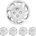 Hubcaps 14 Inch for Honda Civic  Set of 4 Silver Wheel Covers  Bolt-On Hub Caps for Honda Civic  Durable Replacement Hubcaps for 14" Easy Installation