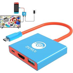 Switch Dock for Nintendo Switch Docking Station Portable Switch TV Adapter Support Switch TV Dock Mode with HDMI2.0 & USB3.0 Port 4K@60HZ Switch Travel Dock Compatible Steam Deck/Nintendo Switch OLED