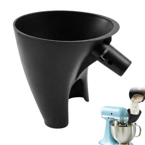 Flour Funnel for Kitchen Mixer,Stand Mixer Attachment, Fits Tilt-Head 4.55 Qt (KSM150),Mess-Free Flour Funnel for Kitchen Mixer,Anti-Spill Easy-Pour Plastic Powder Funnel(Black)