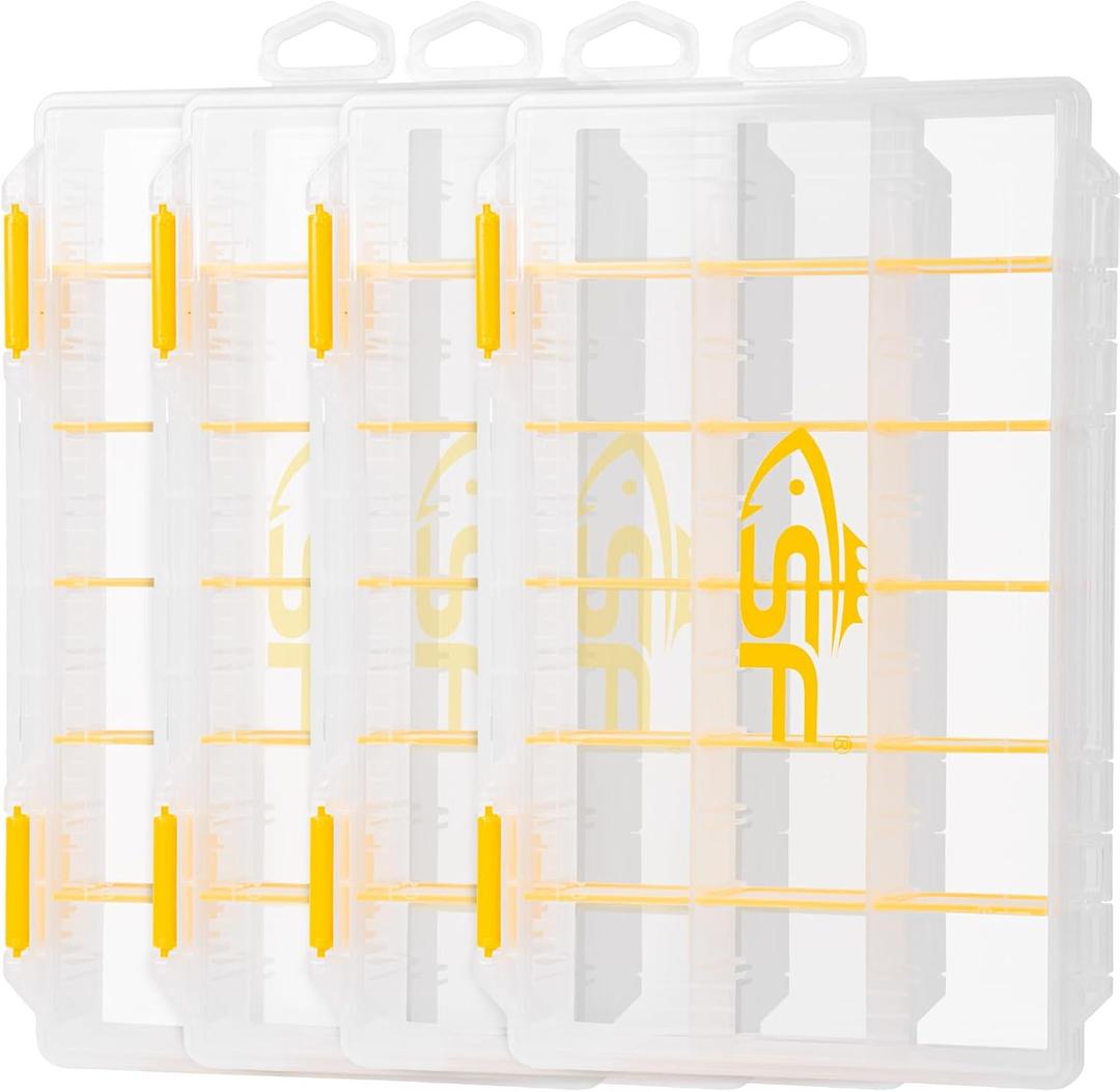 SF Tackle Box 3600 Plastic Tackle Trays Fishing Tackle Box Storage Organizer with Removable Dividers 4 Packs Lure Terminal Storage SF Tackle Box 3600 Plastic Tackle Trays Fishing Tackle Box Storage Organizer with Removable Dividers 4 Packs Lure Terminal Storage