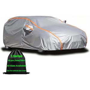 Waterproof All Weather Car Cover for Hatchback Car Snow Cover,Car Tarps Size As: Golf GTI,Vw Beetle Inner Cotton Hatchback Under 178" (Gray(Max))
