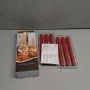 HINZER 6 Pcs Flameless Taper Candles with Remote & Timer 9.6 inch Real Wax Battery Operated LED Warm 3D Wick Flickering Window Candles for Halloween Christmas Wedding Decor, Red