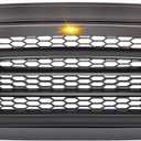 Front Grille Compatible with 2013-2018 Dodge Ram 1500, 2019-2023 Ram 1500 Classic, Bumper Grill with Amber Lights (NO "RAM" LETTER)