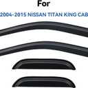 Window Visors Rain Guards for 2004-2015 Nissan Titan King Cab, Out-Channel Window Vent Wind Deflectors Visors Shades for 04-15 Titan Extended Cab, 4PCS