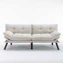 Cream Convertible Folding Modern Sofa Bed