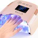 BOLASEN Cordless Rechargeable UV Nail Lamp - UV Light for Gel Nails with Metallic Reflector & Metal Base, 54W Portable Wireless LED Nail Dryer, Professional Fast Charger Curing Lamp for Salon, Pink